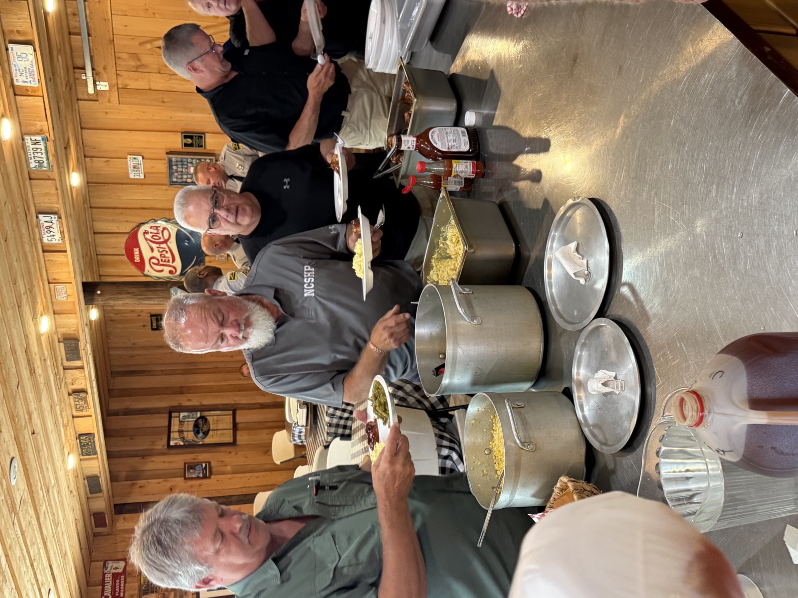 Guests enjoying a meal at the lodge